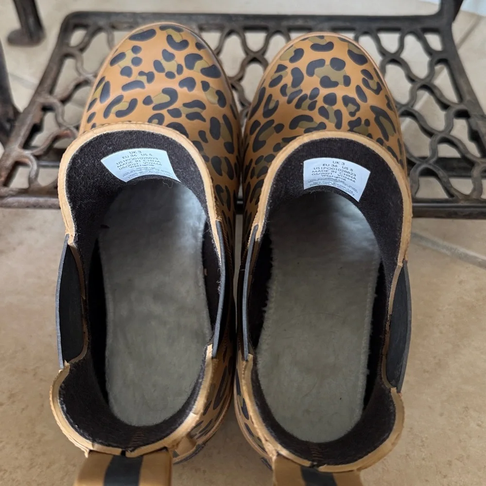Joules Brown Leopard Print Ankle Boots Size 5 Like New - Picture 5 of 5